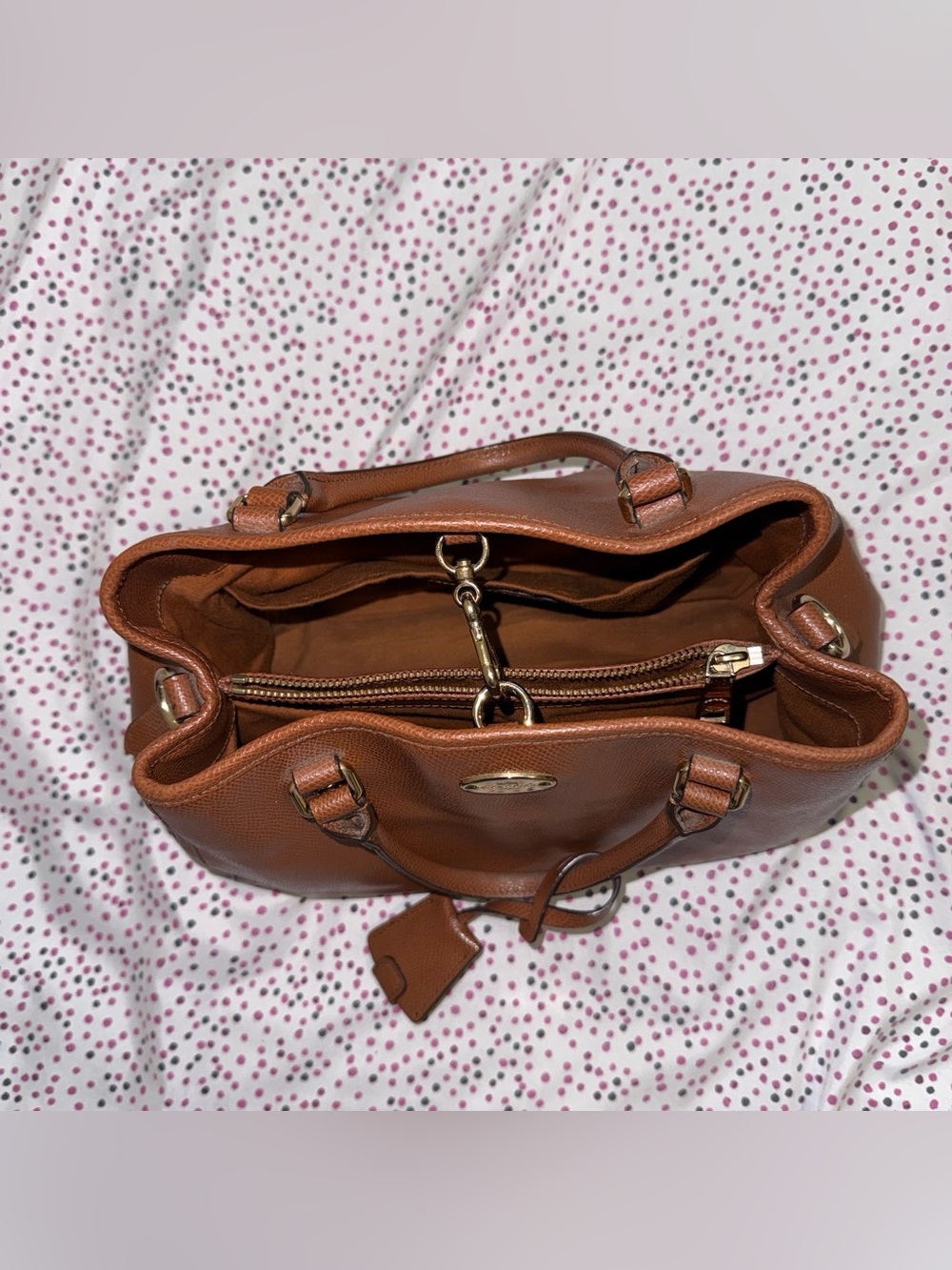 Coach Pebbled Leather Satchel in Saddle Brown - Picture 4 of 6